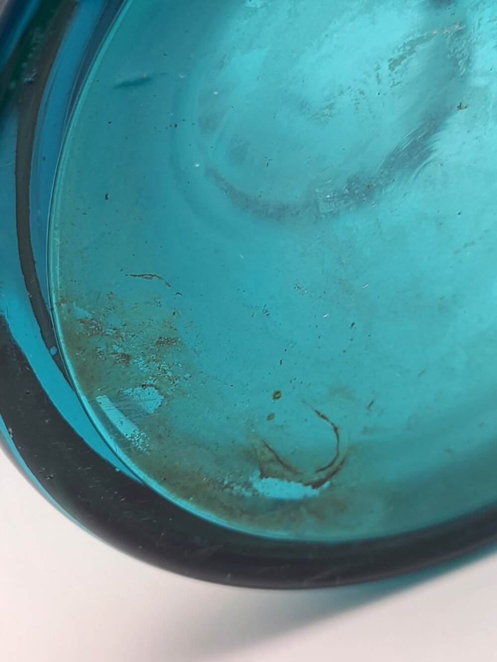Vintage Bohemian Aqua Blue with Gold Overlay 10" Vase AS IS - Picture 7 of 11